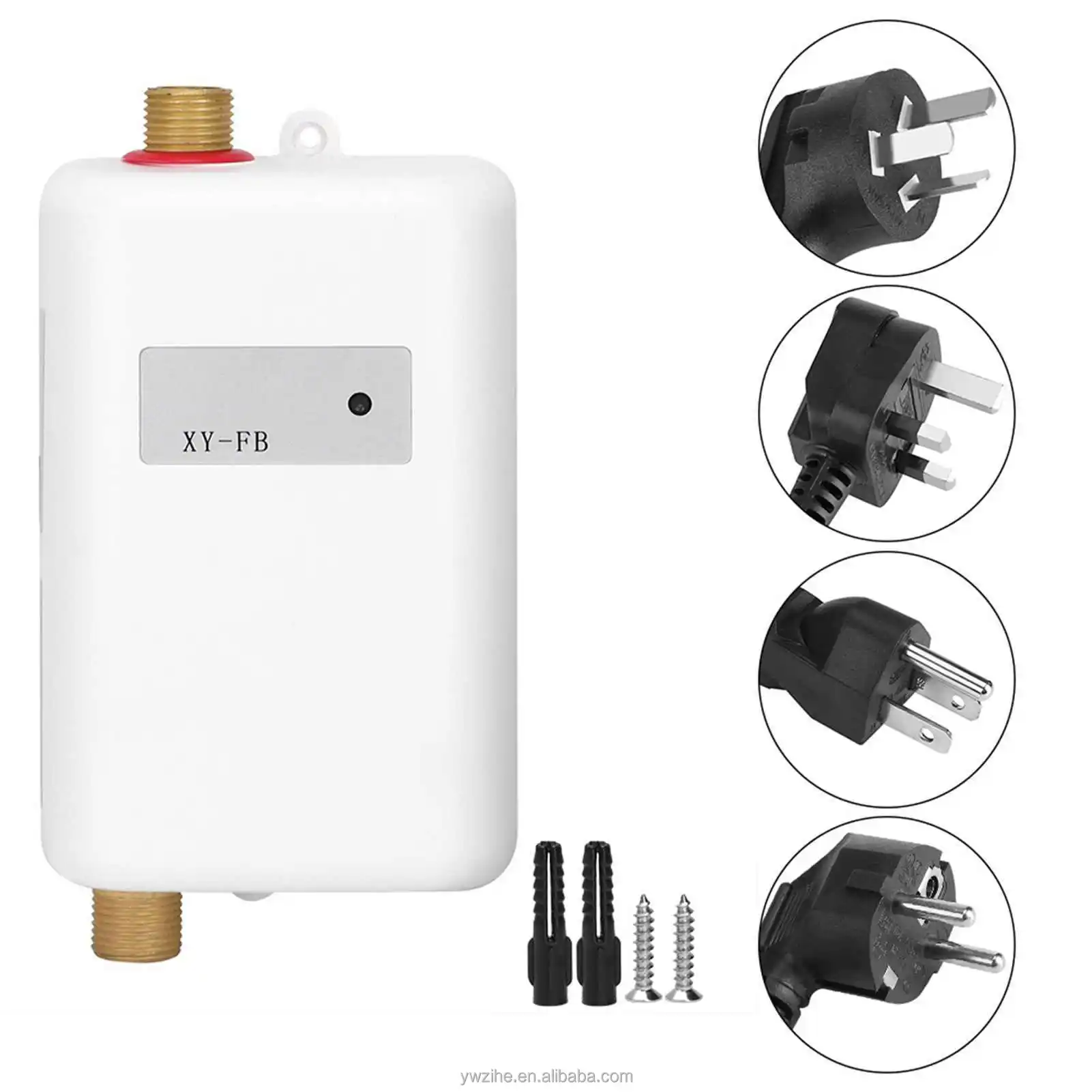 3800W Electric Water Heater Instantaneous Hot Shower Flow Fast Heating  Kitchen Bathroom Stainless Steel Tankless Water Heater