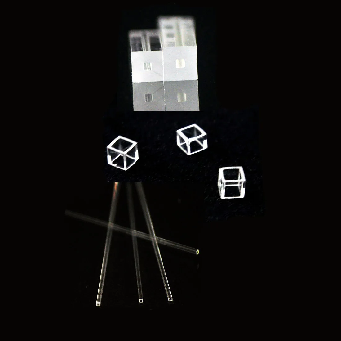 Индивидуальная микро кварцевая стеклянная реакционная квадратная трубка капиллярные кварцевые открытые стеклянные цилиндры трубки капиллярная