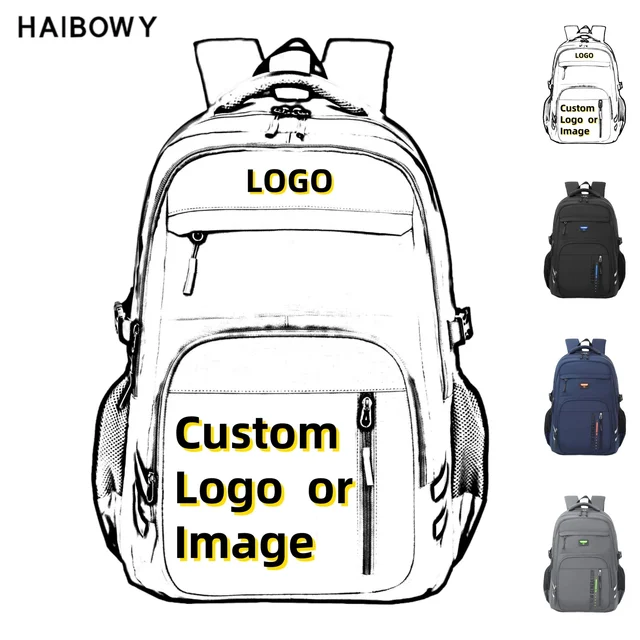 HAIBOWY Casual Fashion Large Capacity Multi-Layer Business Backpack Unisex High Quality Waterproof Fabric Zipper Closure Letter