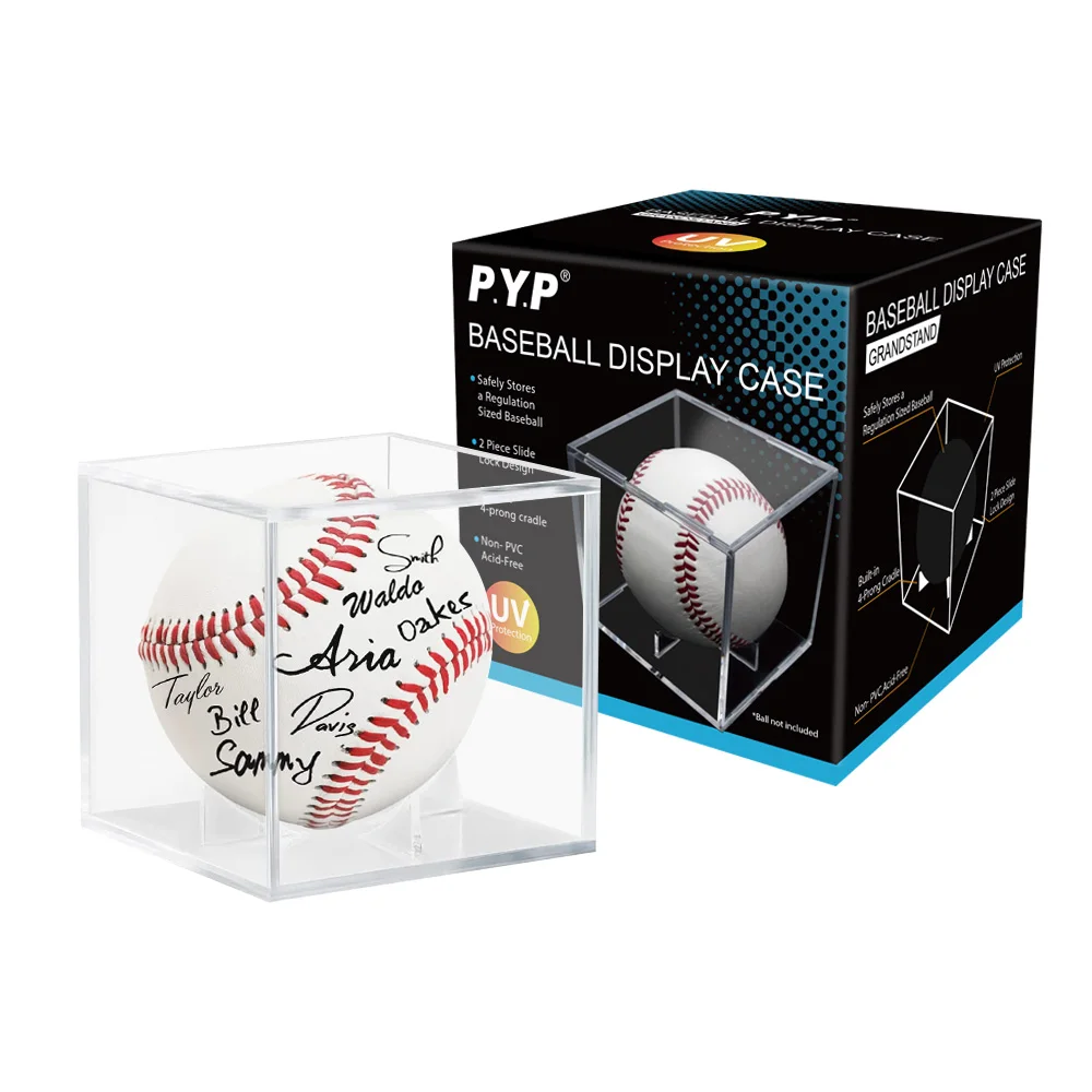 Wholesale Clear Acrylic Baseball Holder Cube Display Case Box Baseball