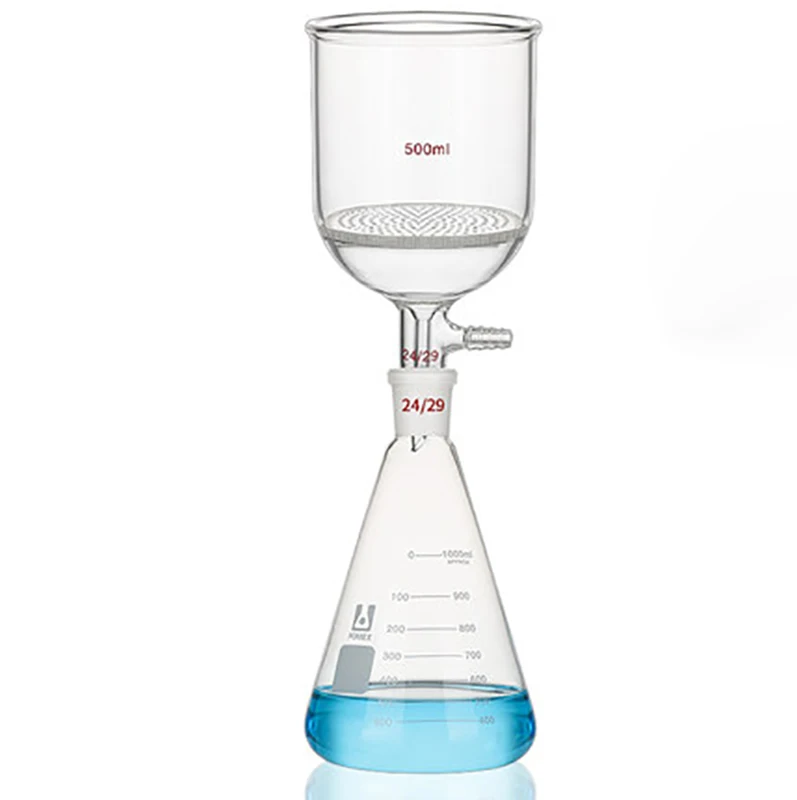 Filter Flask Set Buchner Filter Funnels With Perforated Plate Glass Disc And Erlenmeyer Flasks