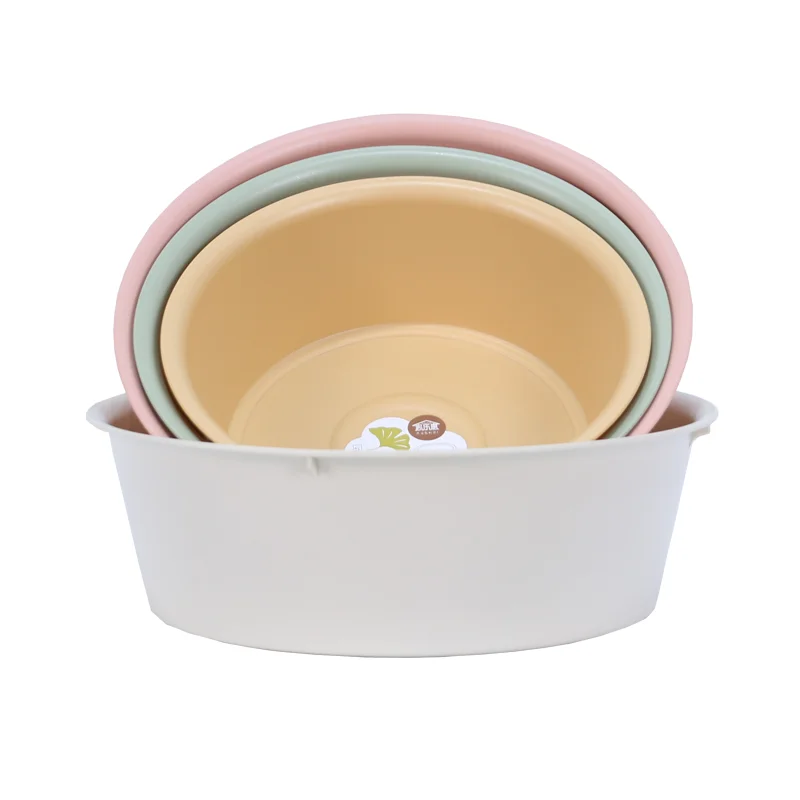 High Quality Eco-Friendly PP Plastic Round Washbasin Household Stackable Storage for Bathroom