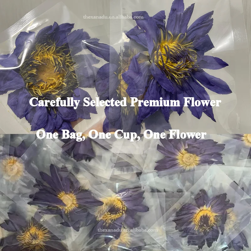 Органические синие цветы лотоса египетские индивидуальные Саше Натуральные Сушеные Nymphaea Caerulea синий чай с лилией 5A сорт | Рынок ЕС соответствует