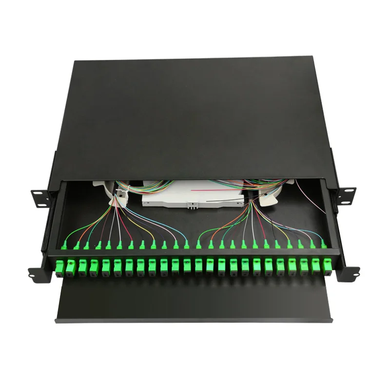 thumbnail image 2 of 24-Port LC OM3 Multimode Fiber Patch Panel - Rack Mount Enclosure With Splice Trays & Couplers 2 of 14