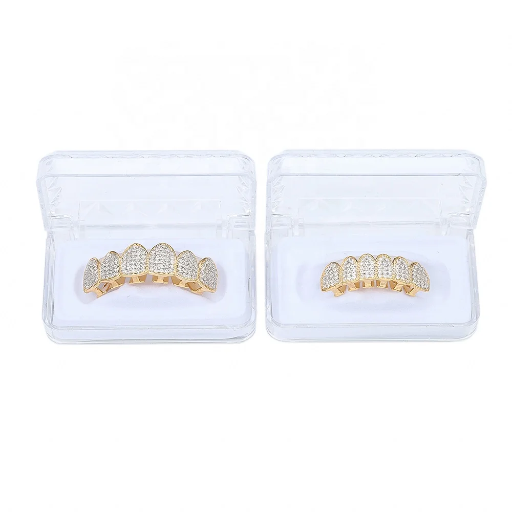 canjoyn Capuchons de dents brillants Hip Hop avec diamants pour vos dents, argent, taille unique