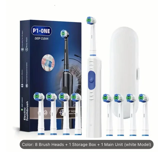 IPX7 Waterproof  Round Head Rotating Electric Toothbrush for Flushing,electric  Rechargeable Adult Electric Toothbrush