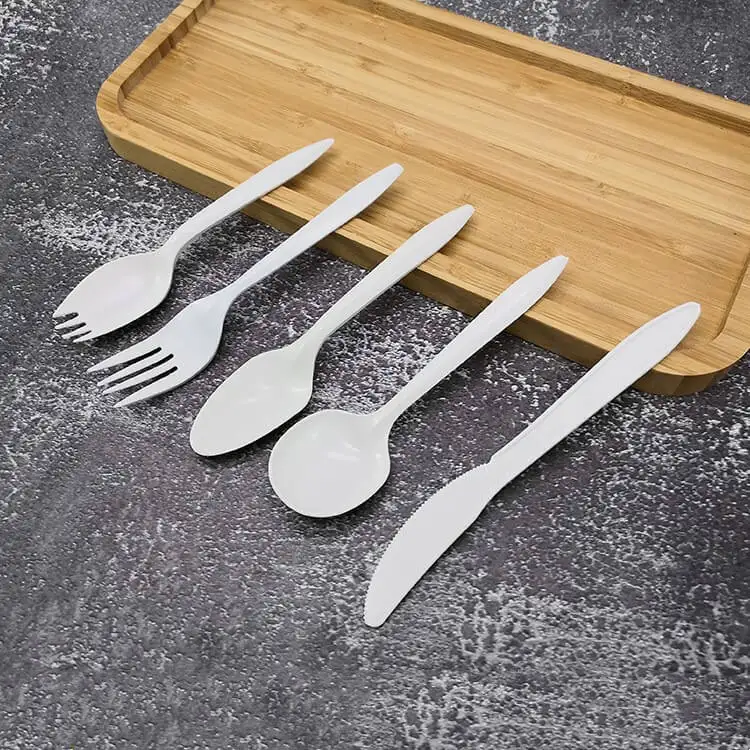 Cubiertos desechables, juego de cubiertos de plástico duro, cucharas compostables peso pesado rosa verde rosa