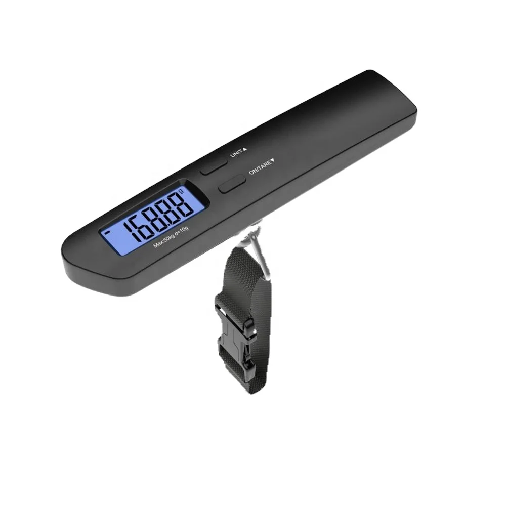50kg plastic digital luggage weighing scale with red backlight