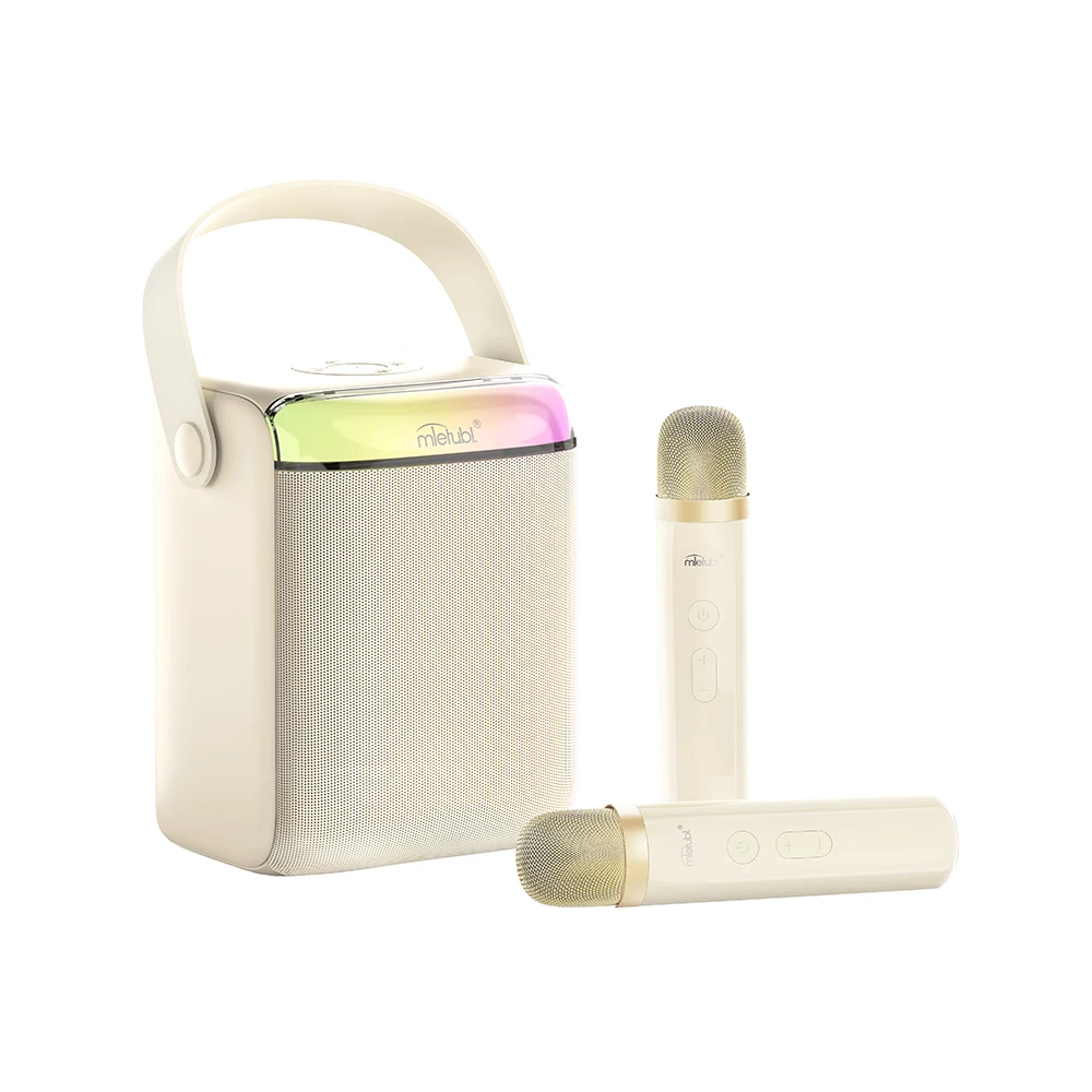 Portable 5W Wireless Karaoke Speaker Mini Wireless Charger BT Audio Function Home Theatre Including Mic Battery Operated AC/DC