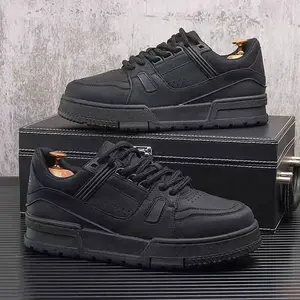 Fashion Comfortable White Shoes Man Boys Wholesale All Black Flat Men's Sports Shoes New Arrivals Casual Male Sneakers Ankle