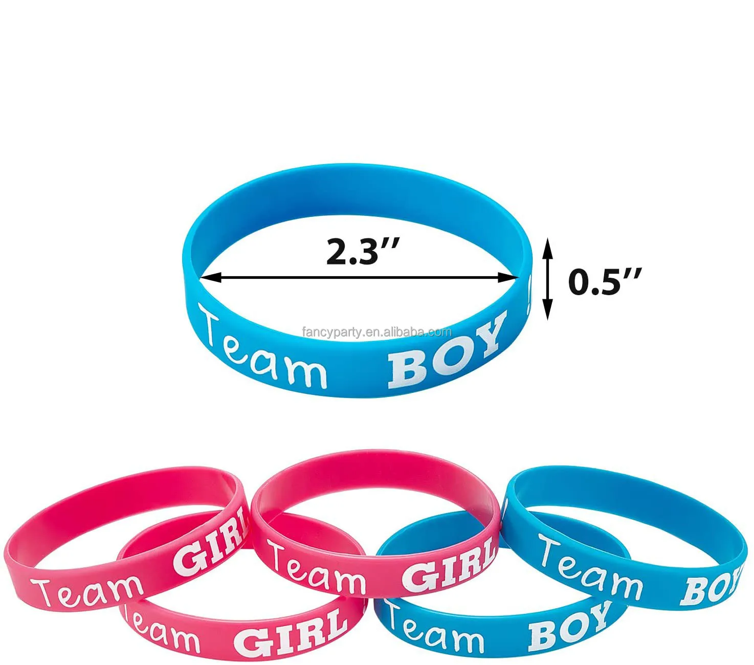 Details about   48 Pack Gender Reveal Bracelets Team Boy Team Girl Wristbands Baby Shower Party 