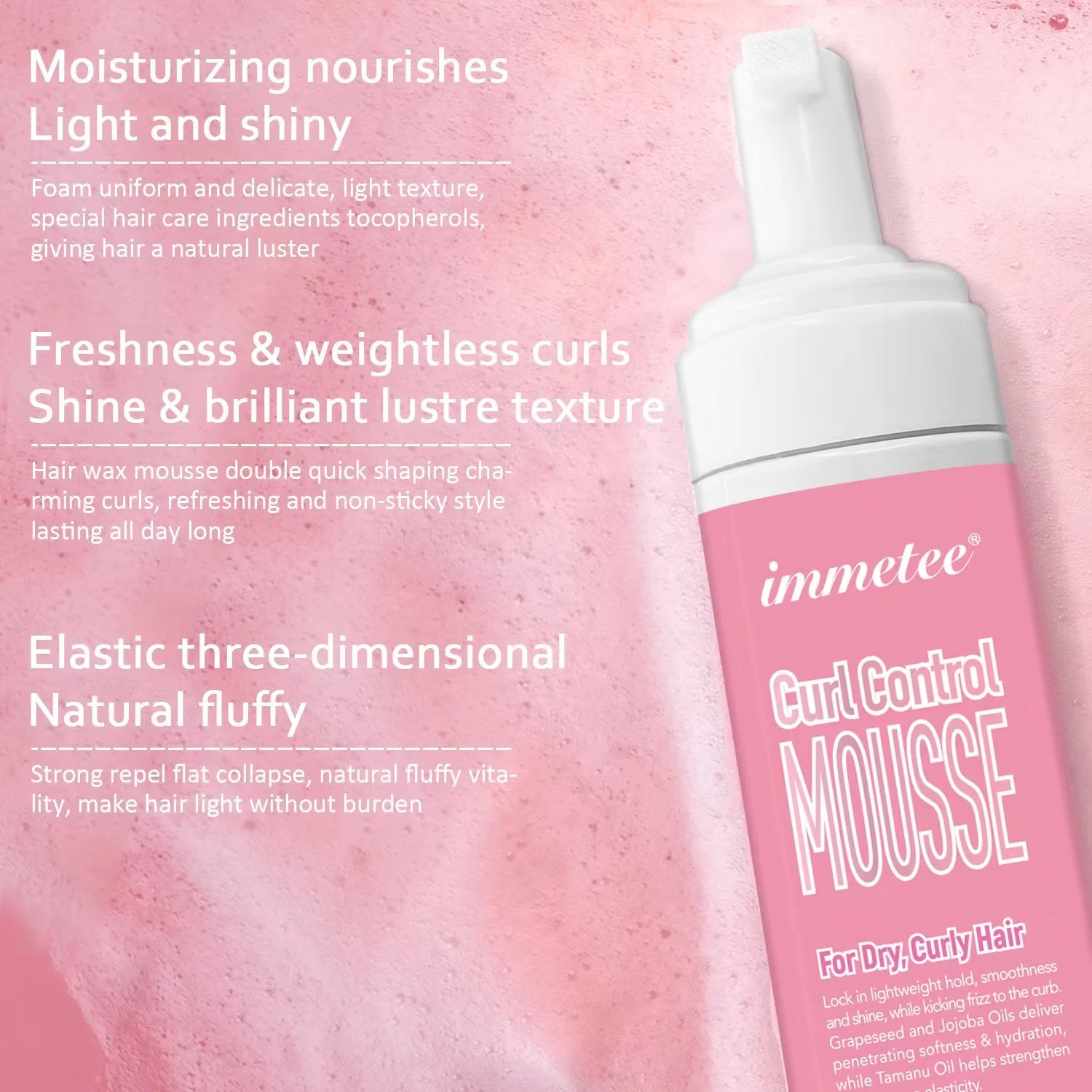 Hair Mousse Styling Foam Anti Frizz Strong Fast Styling Lasting Ladies