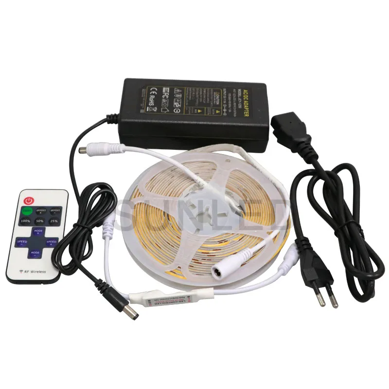 Sunled Factory LED Strip IP20 COB Strip Set Dc12v 300leds w Ww Cw LED COB Strip