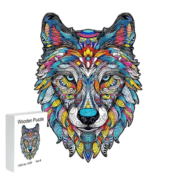 Wholesale Customize Logo Lion Wooden Cut Puzzles, Unique Animal Wood Puzzles, Engraved ODM OEM Wooden Jigsaw Puzzles for Adults