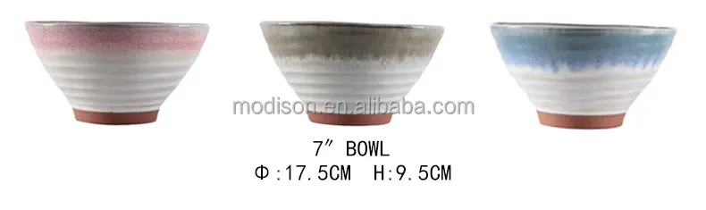 Factory Japanese Ramen Home Rice Noodle Deep Bowl Retro Porcelain Tableware