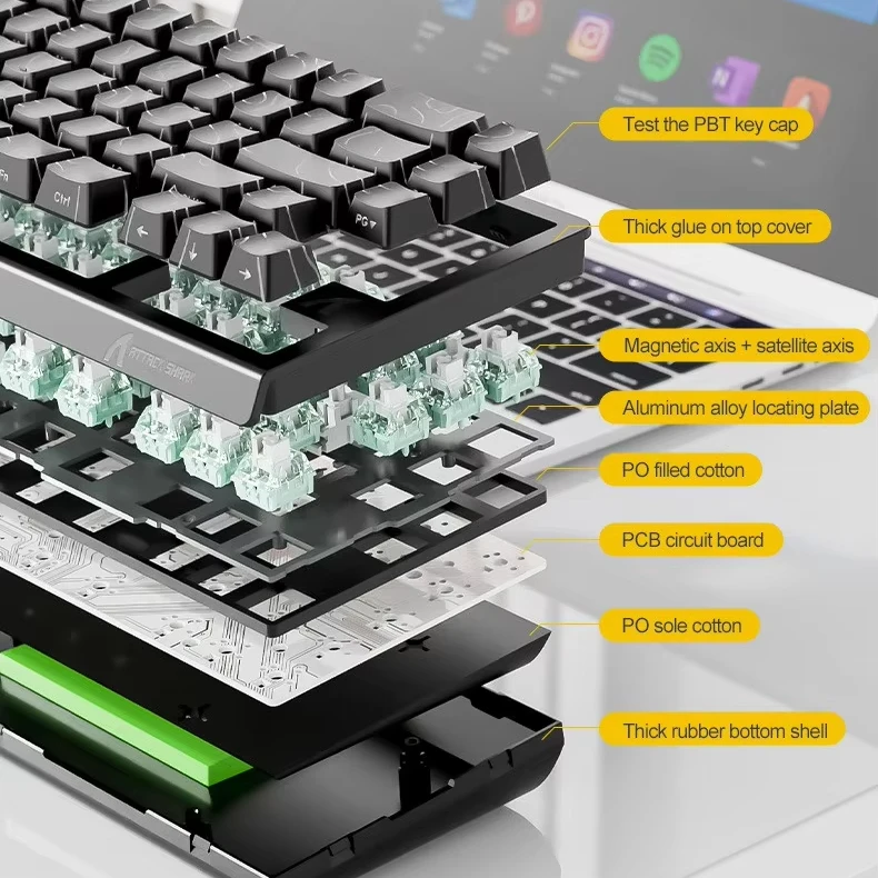 Attack Shark X68HE Wired Mechanical Keyboard for Gaming