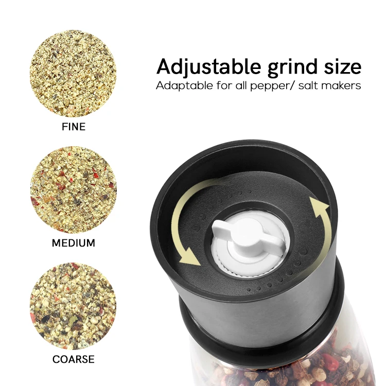 CHINAGAMA Stainless Steel Spice Mill Salt and Pepper Grinder for Cooking Salt & Pepper Shaker Pepper Mill Salt Grinder