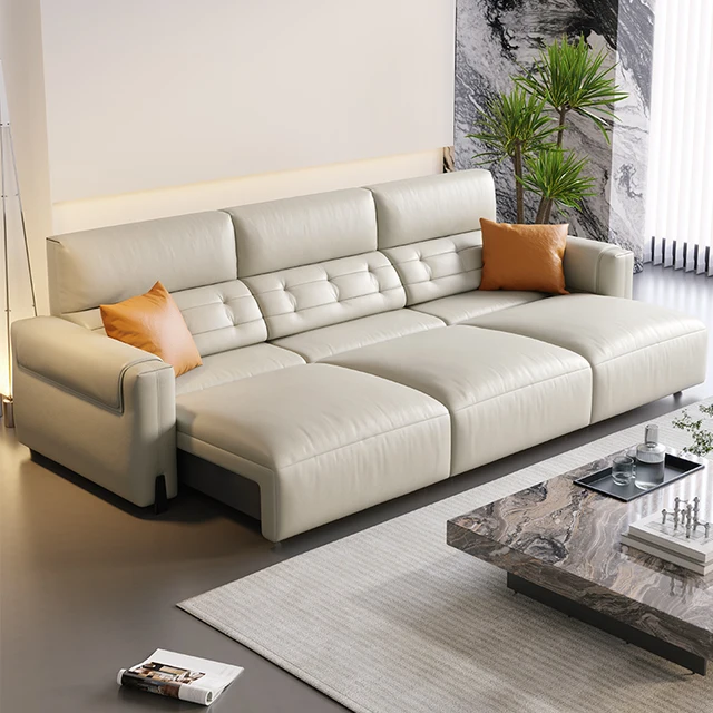 Hot Selling Italian Style Leather Sofa Set Furniture   Simple  Modular Leather Sofa