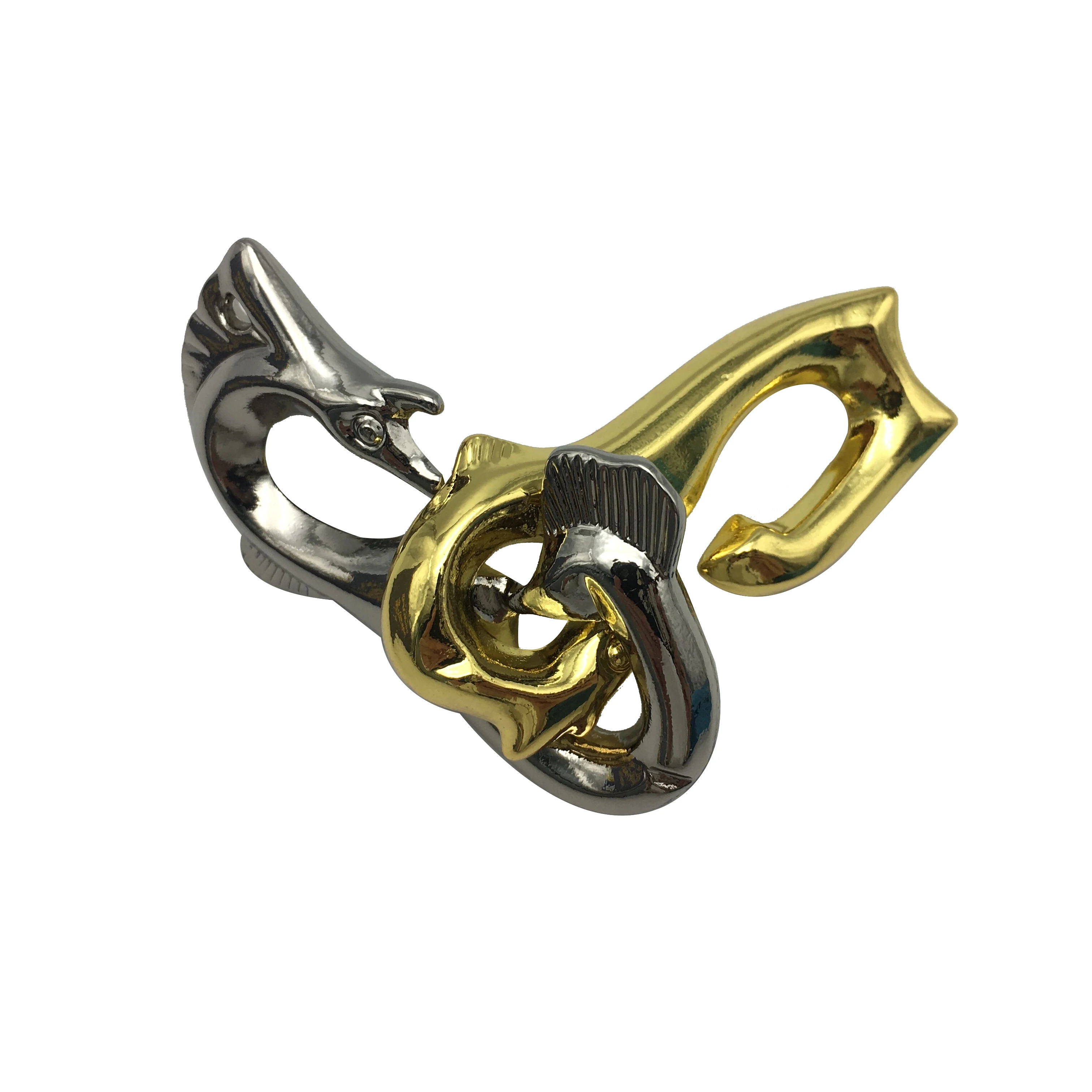 Metal 3d Puzzle Pieces Iron Puzzle Brain Teaser Gold Silver Bepuzzled Starfish Claw Seabream Shark Seahorse Cast Metal Puzzle
