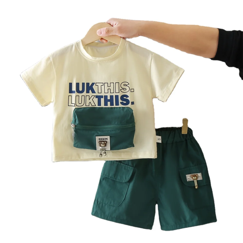 2025 Handsome Cheap Kids Clothes China Zipper Pocket Monogram