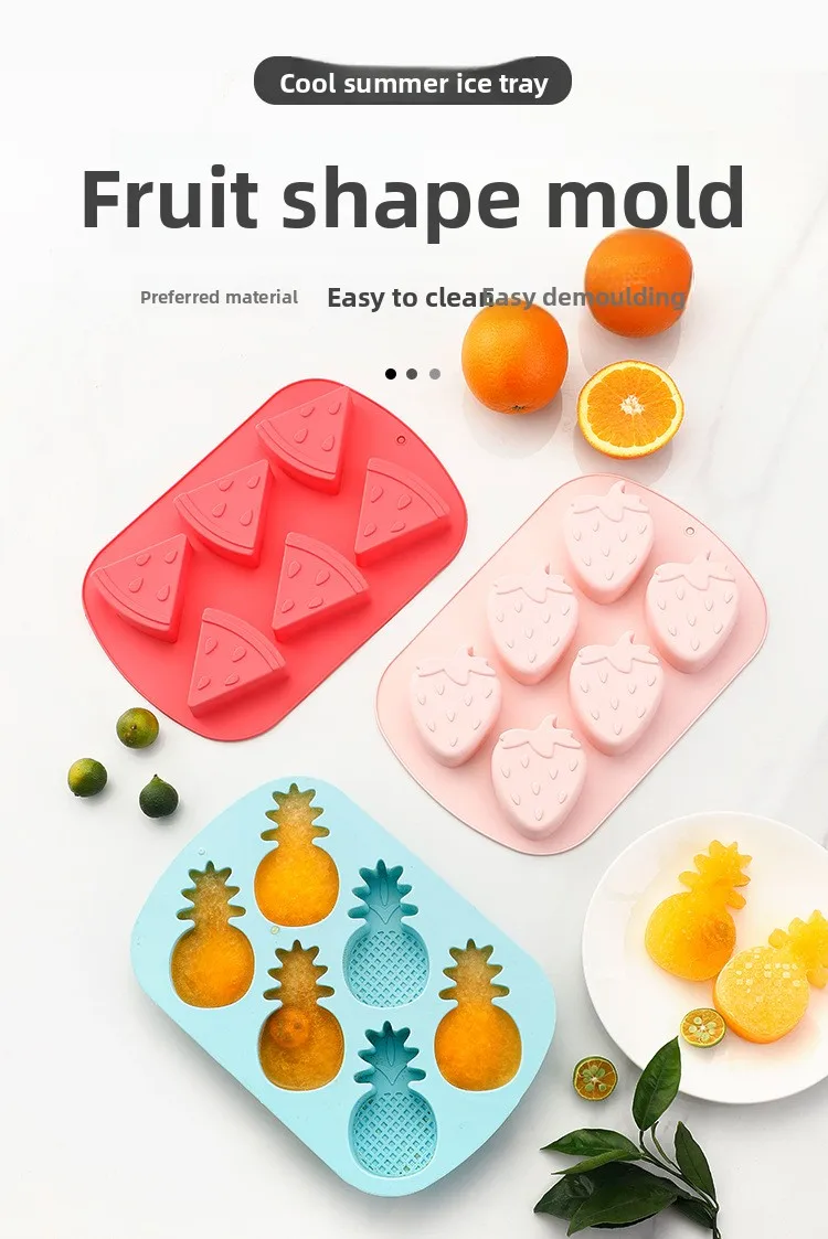 DIY Home Fruit-Shaped Silicone Ice Cube Mold Easy to Demold Self-Made Ice Cream Tools with Creative Personality supplier