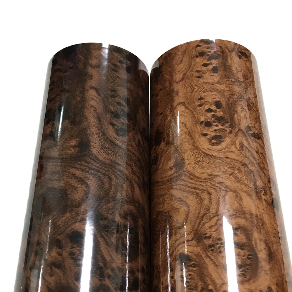 Car Interior Wood Grain Textured Glossy Vinyl Wrap Sticker Decal Sheet Film DIY