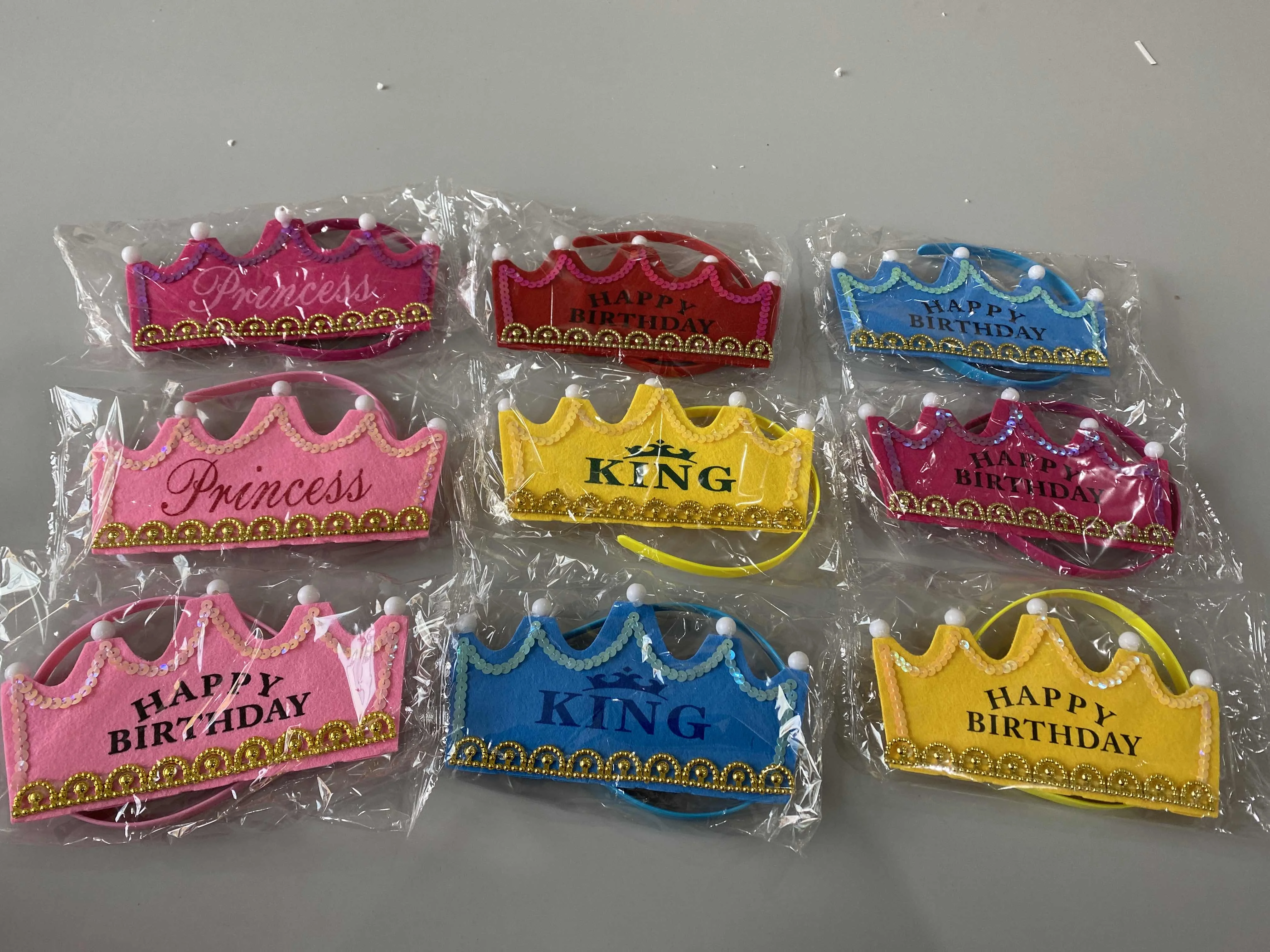 Kids Adults Glowing King Prince Princess LED Light up Happy Birthday Hat  Crown Hairband Headband Party Birthday Decoration