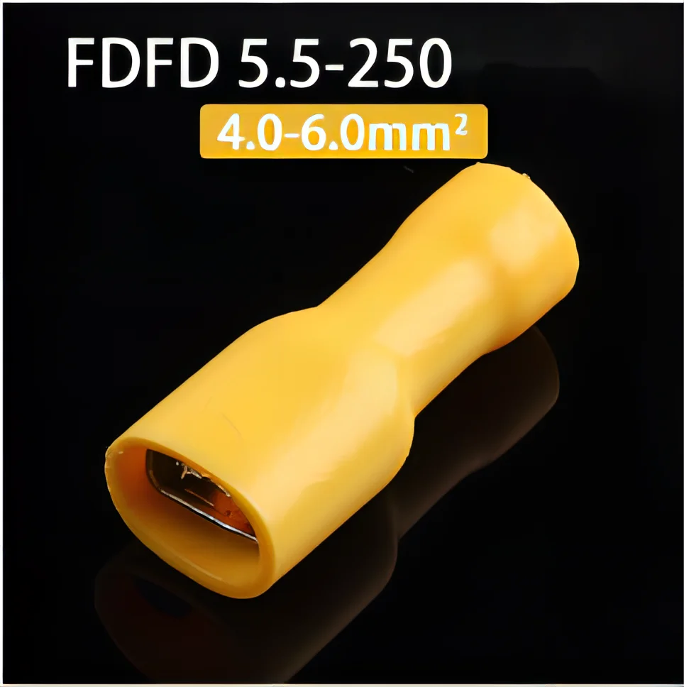 FDFD Female Full Insulated Quick Connector Terminal Crimp Terminal AWG ...