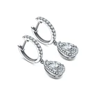 Earrings Cz Silver Earring Silver Hoop Earrings Pear Shape Cubic Zirconia CZ Diamonds Sterling Silver Drop Earring For Ladies