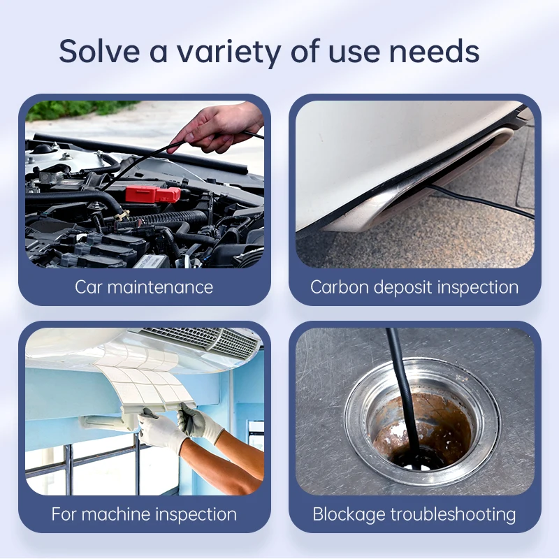 2.7cm Short Module 4.3Inch 8LED Light Sewer Pipe Inspect Portable Professional Borescope Video Industrial Rigid Endoscope Camera