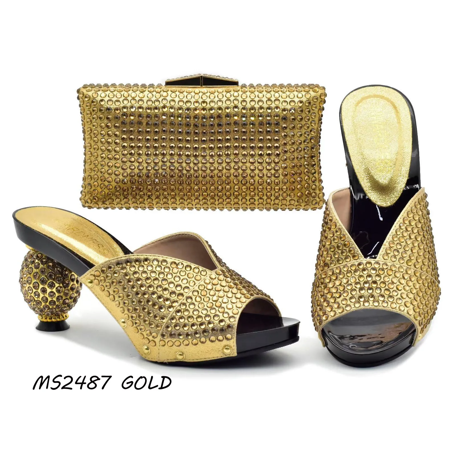Italian Matching Low Heel Slippers Shoe and Bag Set High Quality Gold  Sandals Shoes and Bags Match Women - China Shoes and Bag Set and Wholesale  Matching Shoes and Handbags price