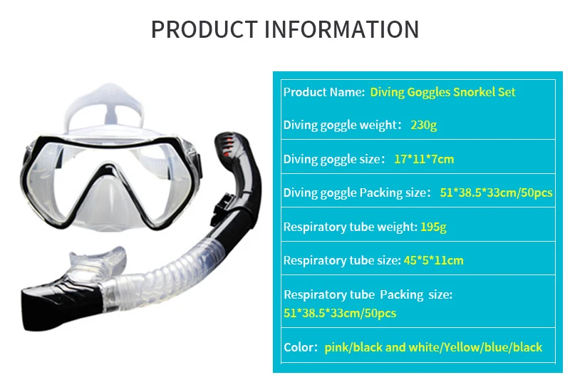 Professional Water Sports Swimming Snorkeling Diving Set Equipment