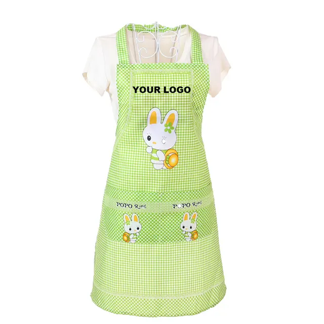 Wholesale Promotion Cotton Kid's Apron Full Print Christmas Gift Cute Disposable Kitchen Waist/Sleeve Apron Set for Kids Drawing