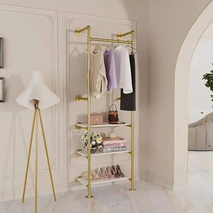 Pipeline Clothing Rack Retail Display Garment Rack Used for Bedroom, Bathroom