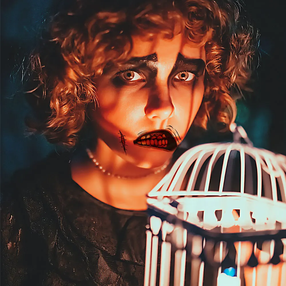12pcs DIY Halloween Clown Scary Mouth Tattoo Transfer Stickers Waterproof Sweat-proof Good Breath-ability 3-5 Days Durability