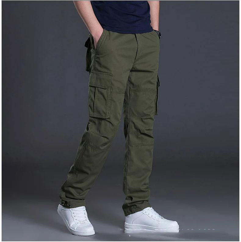 Men's Cargo Pants Mens Casual Multi Pockets Large Size Pants Men ...