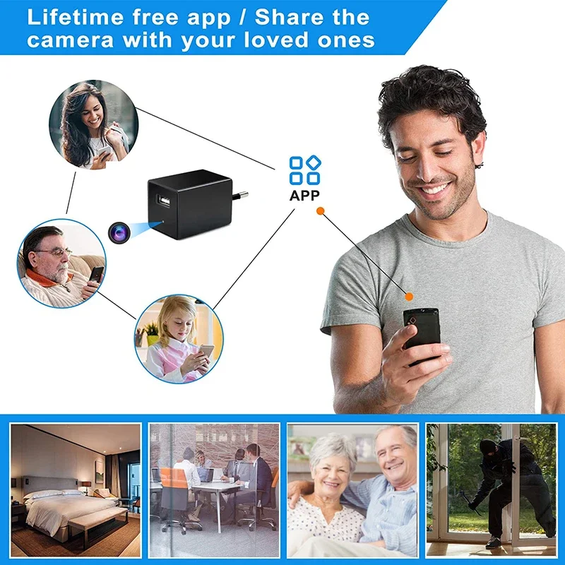 Mini 1080p Hd Wifi Camera Motion Detection Video Recorder App Remote Wireless Home Surveillance