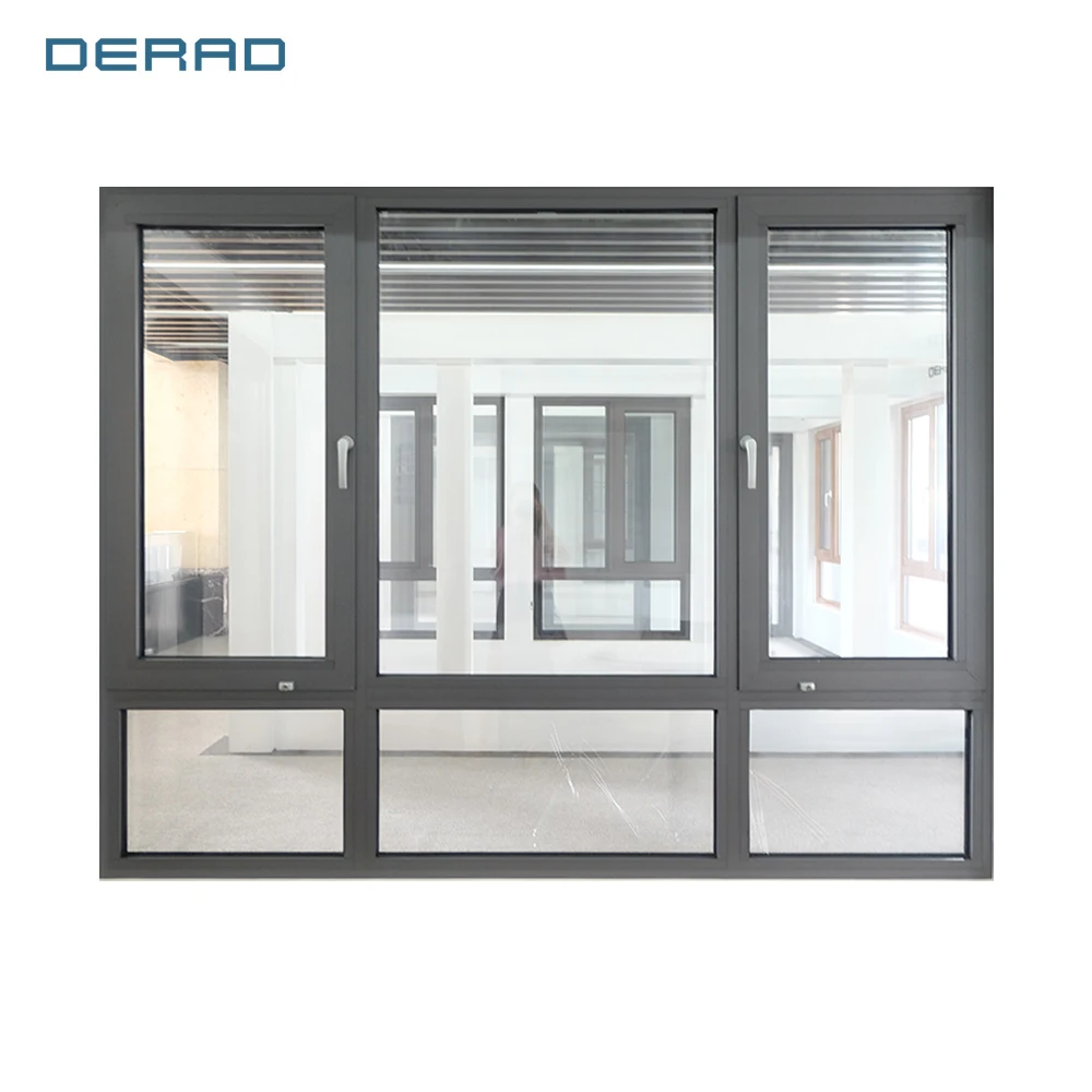 Derad fashionable aluminum window European windows open two Ways two opening modes tilt mode and turn mode window