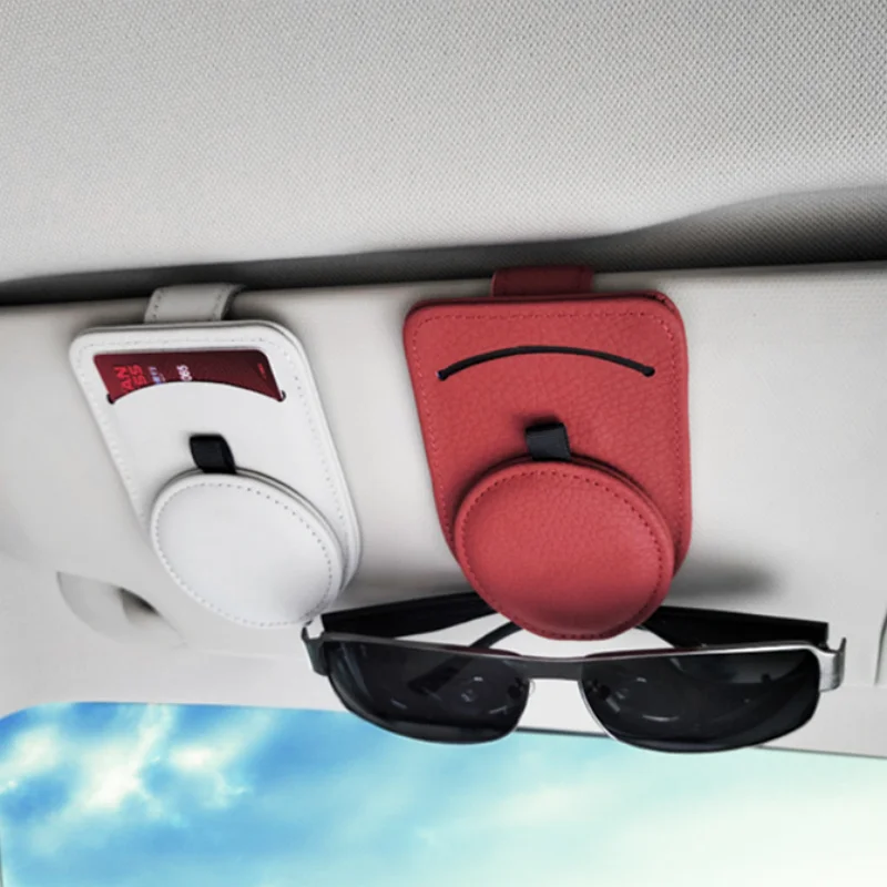 Luxury Sunglasses Case Car Sun Visor Glasses Storage Holder Genuine