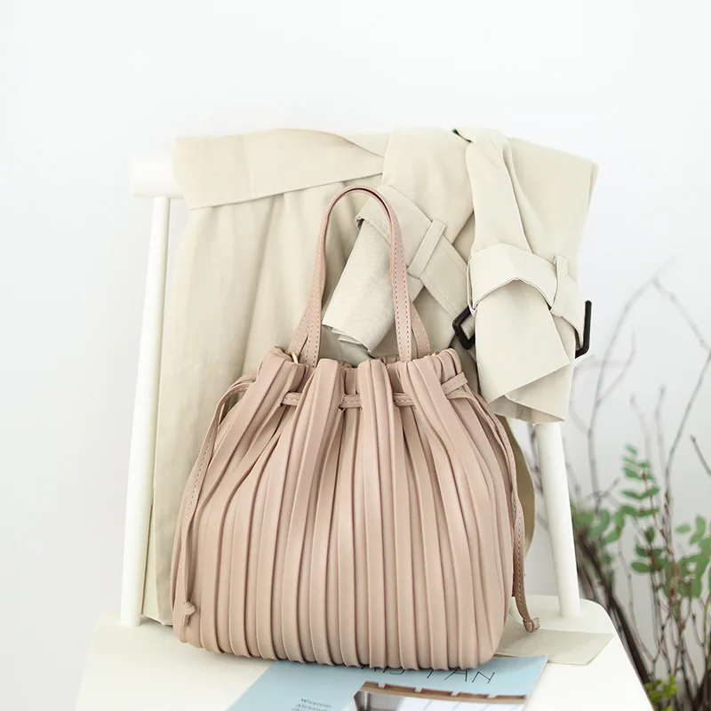 Zara pleated bucket bag hot sale