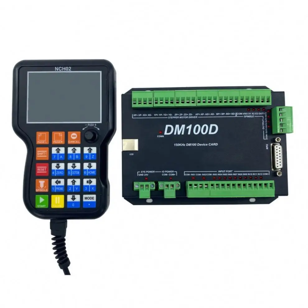 TEBAK CNC Engraving Machine Motion Control System NCH02 Upgraded Version DM100 3axis/4axis/5axis Handheld Offline Controller