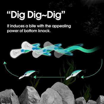 Luya Bait Rock Little Fat Mino 80mm305g Vibrating Bead Perch Bow Plastic Artificial Hard Bait Without Hooks Fishing Bait – Hard Lure – view 3