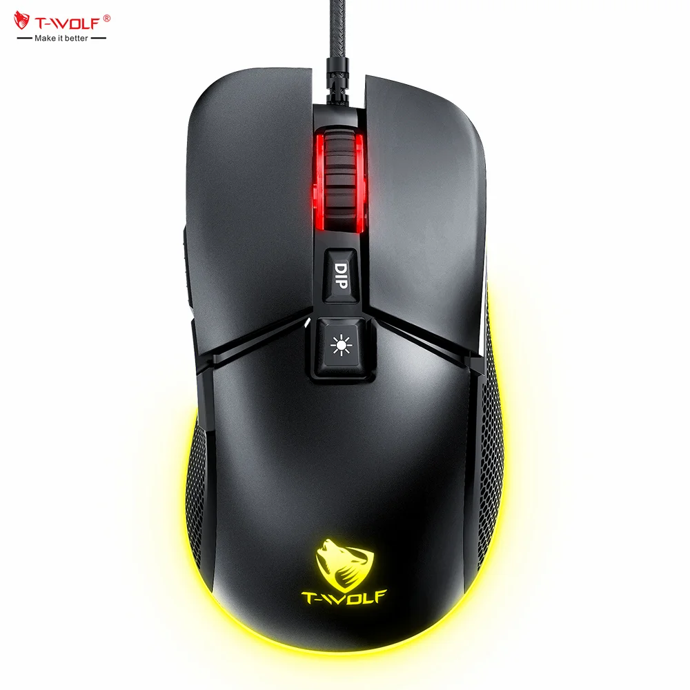 7 Key Wired Game Mouse Macro Programming 13 RGB Light Modes 7200dpi Computer Gaming Mouse