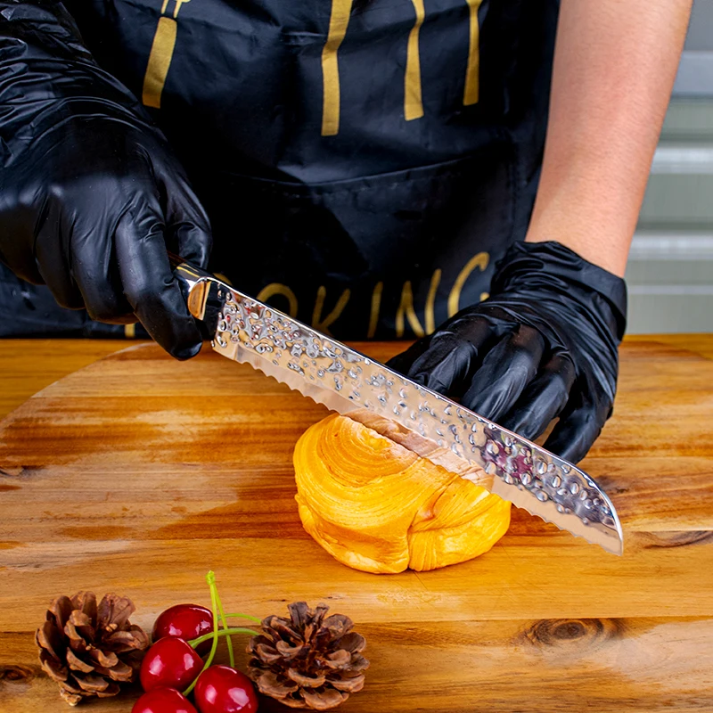 High Quality Stainless Steel Pakka Wood Handle Kitchen Knife Set  Urable sharp Forged 5 PCS Chef Knife Set