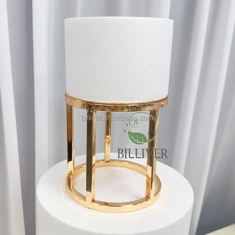 Metal Round and Square Gold Floating Cake Separator Stand for Wedding Birthday Party Spacer Dessert Table Display