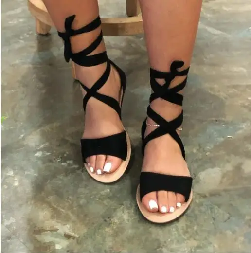 Women S Sandals Women Summer Open Toe Breathable Lace Up Beach Sandals Rome Casual Flat Shoes Fashion Large Size Ladies Sandals Buy Wholesale Europe And America Fashion New Women S Sandals Customizable Plus Size