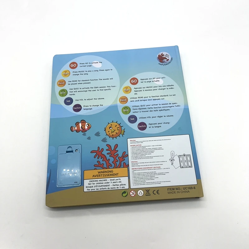 Educational Toy Spanish Sound Bilingual Learning Machine Touch Electronic Books French English Kids E Book Talking Book Toy