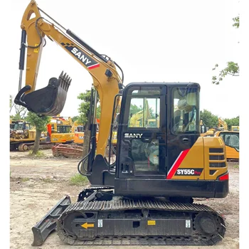 Free shipping second-hand small crawler excavator used mini excavator SANY SY55C for sale