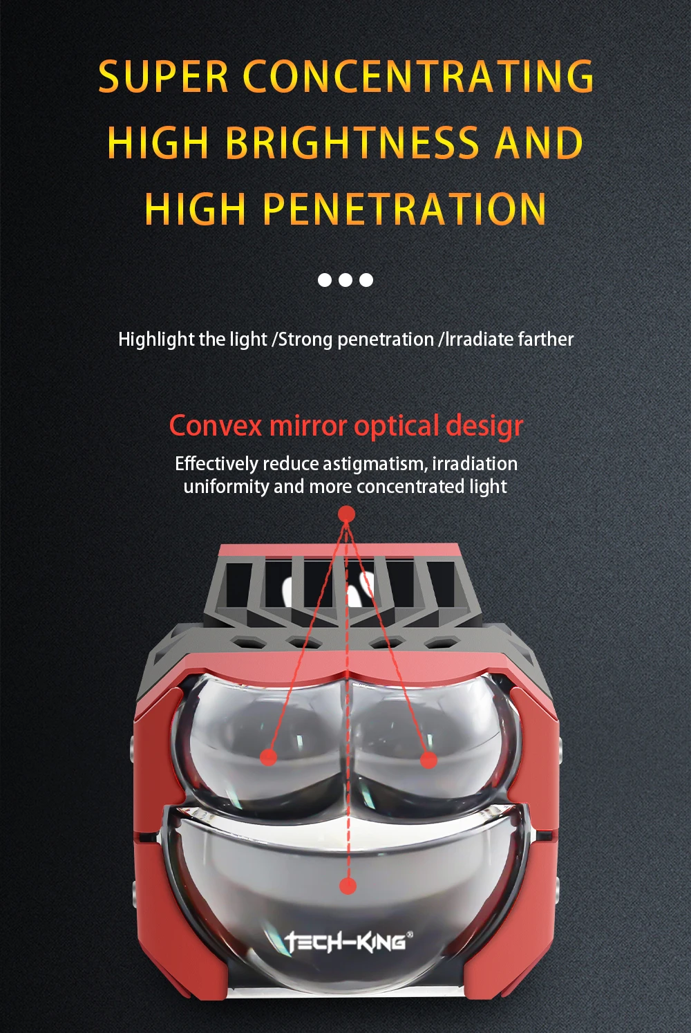 Car Headlight 6000K 1.5 Inch Dual Laser matrix Bi Led Lens Flat Cut off Compatible With Headlights Retrofit Projector Headlights