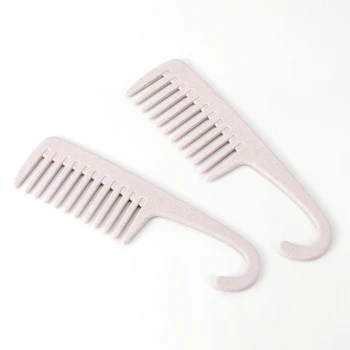 Wheat Straw Fiber Hairbrush Comb Eco-friendly Natural Hair Brush Biodegradable Wide Tooth Comb